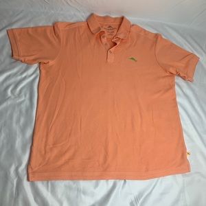 Tommy Bahama Mens Large Polo Orange Collar Shirt